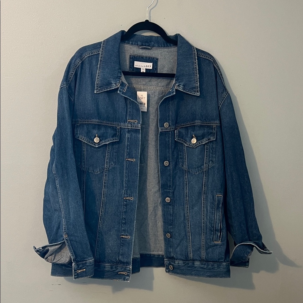 LOFT Blue Denim Trucker Jacket